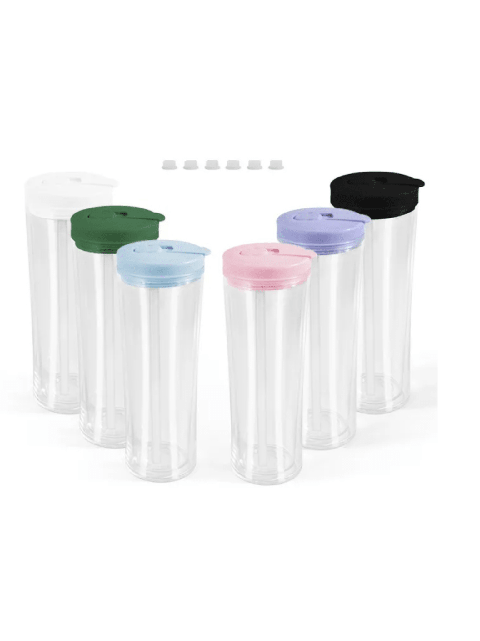 20oz Acrylic Snow Globe Cup - Colored Flip Straw lid - Tipsy Magnolia