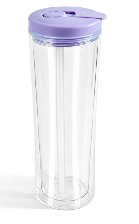 20oz Acrylic Snow Globe Cup - Colored Flip Straw lid - Tipsy Magnolia