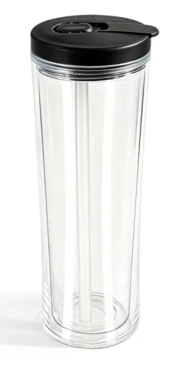 20oz Acrylic Snow Globe Cup - Colored Flip Straw lid - Tipsy Magnolia
