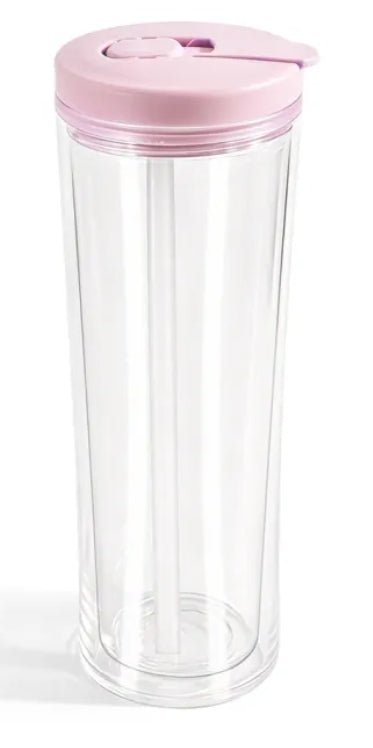 20oz Acrylic Snow Globe Cup - Colored Flip Straw lid - Tipsy Magnolia