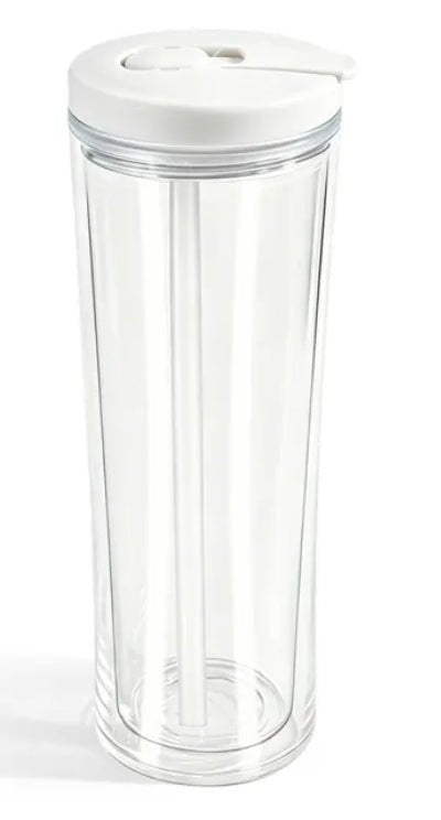 20oz Acrylic Snow Globe Cup - Colored Flip Straw lid - Tipsy Magnolia