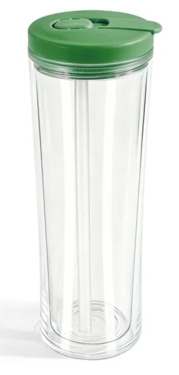 20oz Acrylic Snow Globe Cup - Colored Flip Straw lid - Tipsy Magnolia