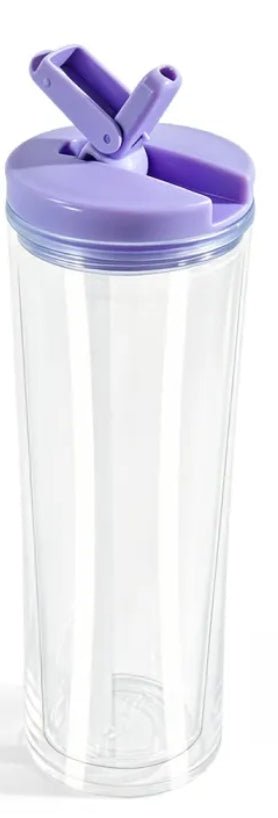 20oz Acrylic Snow Globe Cup - Colored Flip Straw lid - Tipsy Magnolia