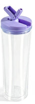 20oz Acrylic Snow Globe Cup - Colored Flip Straw lid - Tipsy Magnolia
