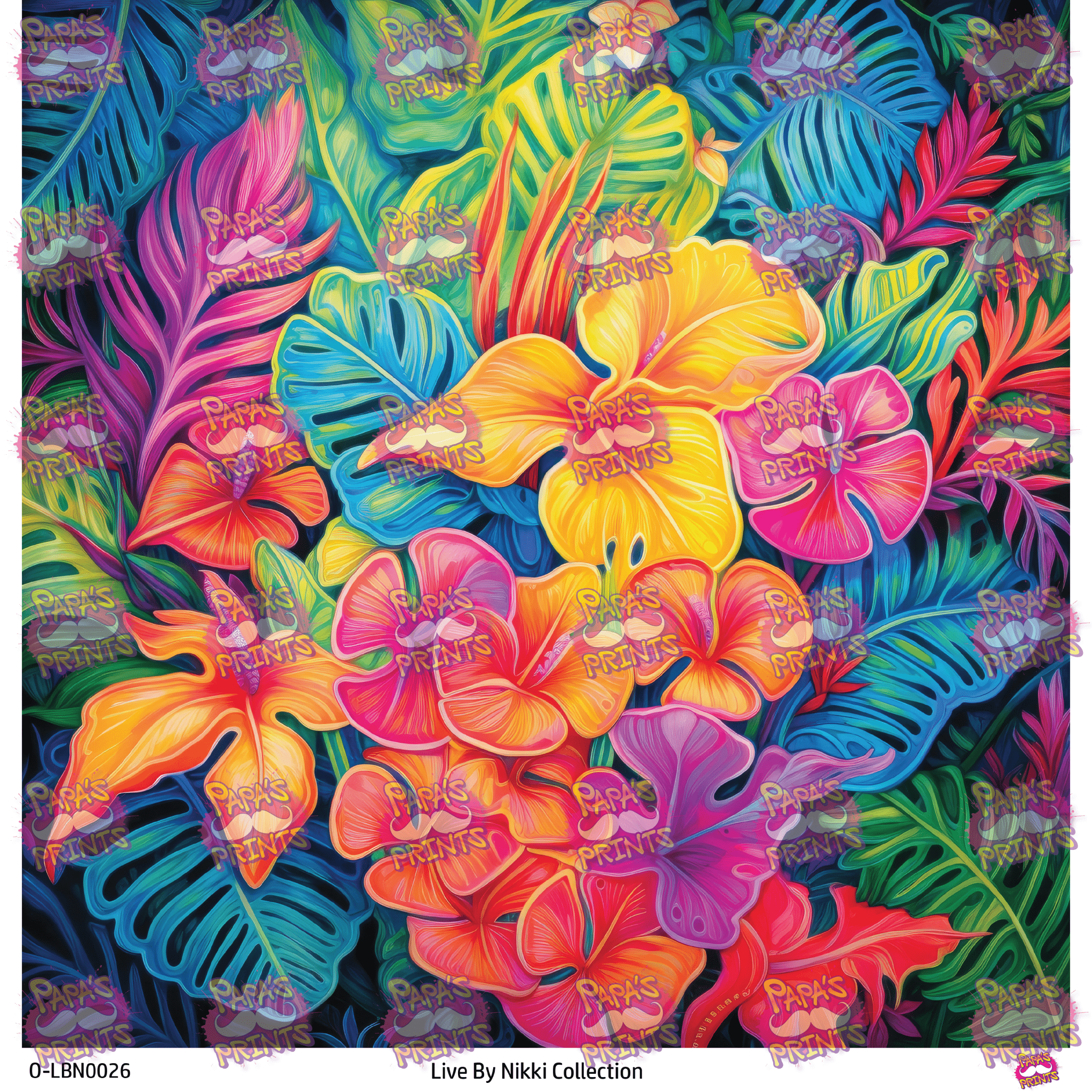 Bright Tropical Flowers Vinyl - Tipsy Magnolia
